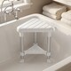 image 8 of HOMCOM Shower Stool with Storage Shelf and HDPE Seat, White