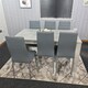image 1 of Modern Dining Table Set With 6 Grey Chairs Dining Room Furniture Set | Grey | One Size | 7
