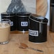 image 6 of Harbour Housewares 3pc Round Metal Tea Coffee Sugar Canister Set - Black