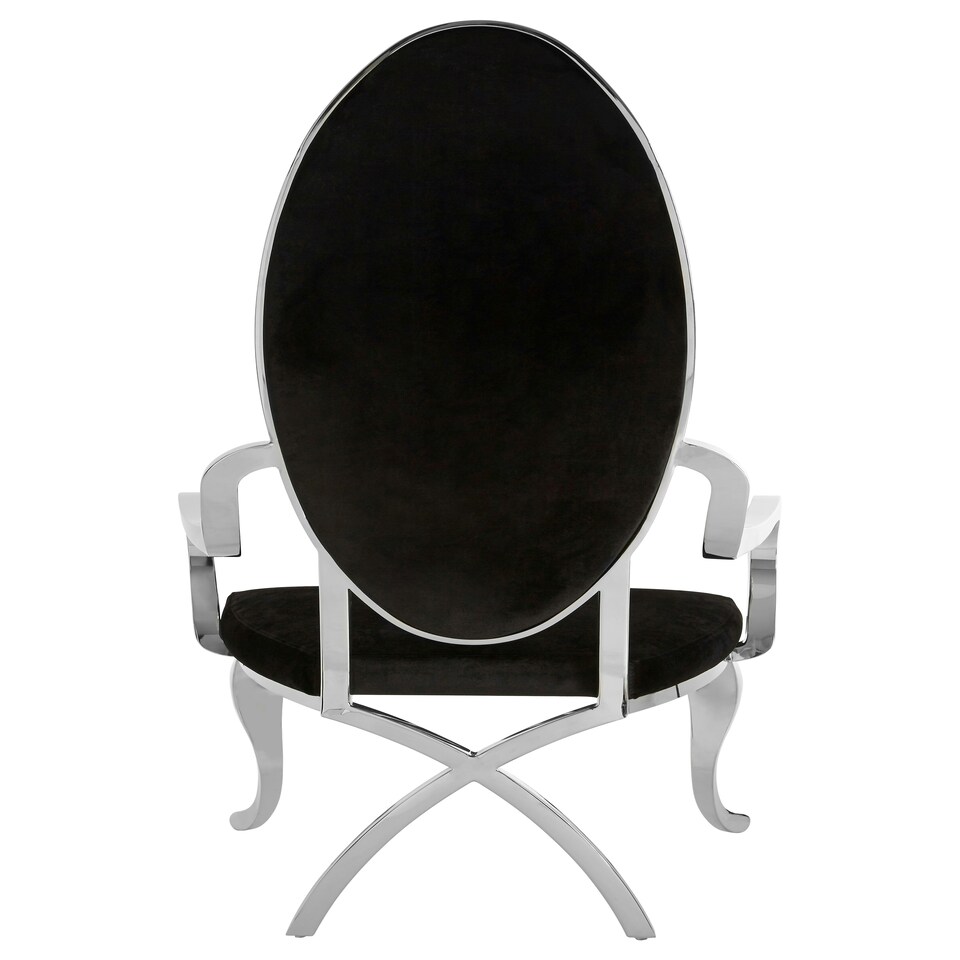 image 1 of Interiors By Premier Luxurious Design Silver Baroque Chair, Comfortable Dining Chair For Kitchen, Comfortable Velvet Dining Chair Black