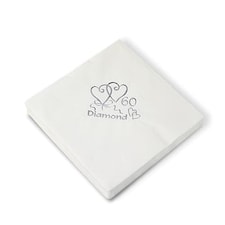 Diamond Wedding Anniversary 3 Ply Napkins – 16 Inches / 40cm – Pack of 20