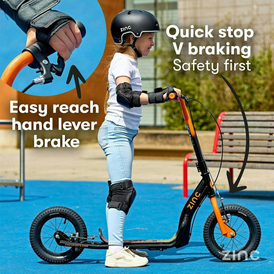 image 1 of Zinc Radikal BMX Scooter – Orange and Black Orange