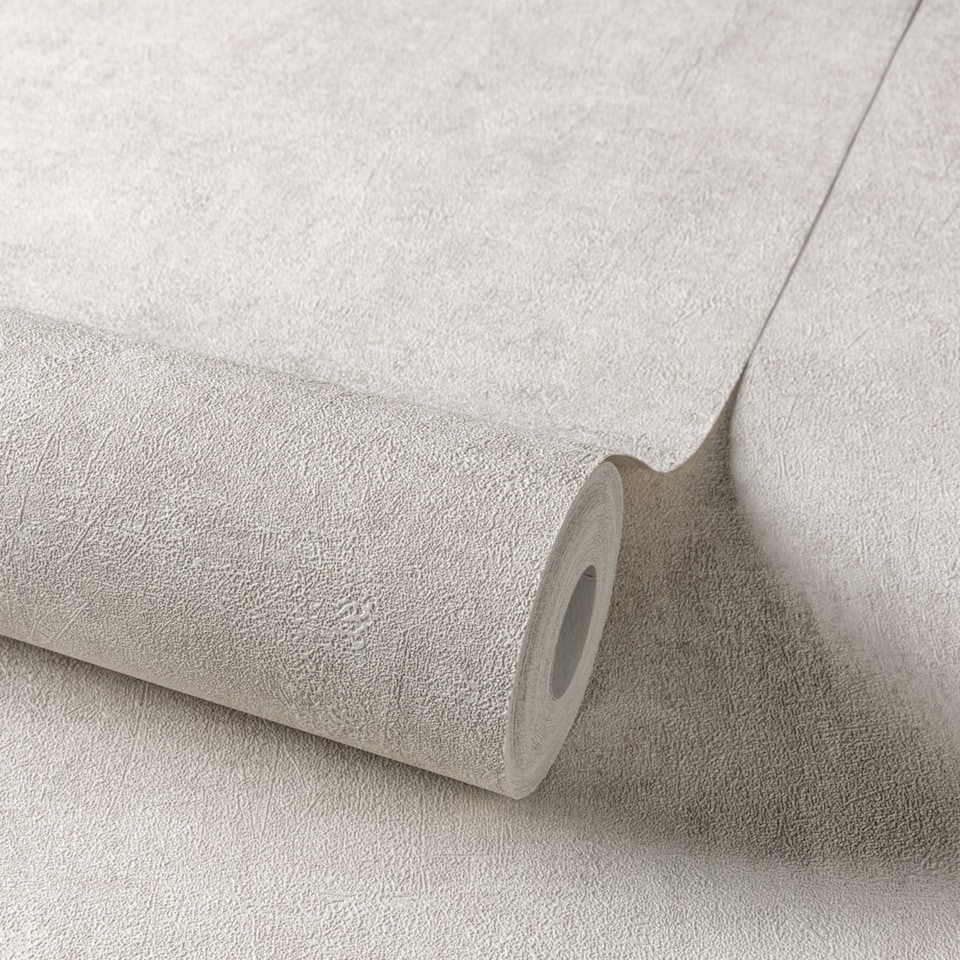 image 1 of Grandeco Annabella Distressed Plaster Textured Wallpaper, Cream | Cream | Cream | 5.32
