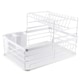 image 1 of Living and Home 2-Tier Metal Kitchen Dish Drainer Rack, White