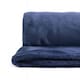 image 4 of Plush Collection Flannel Fleece Super Soft Throw in Navy (50" x 60") Blue | Blue