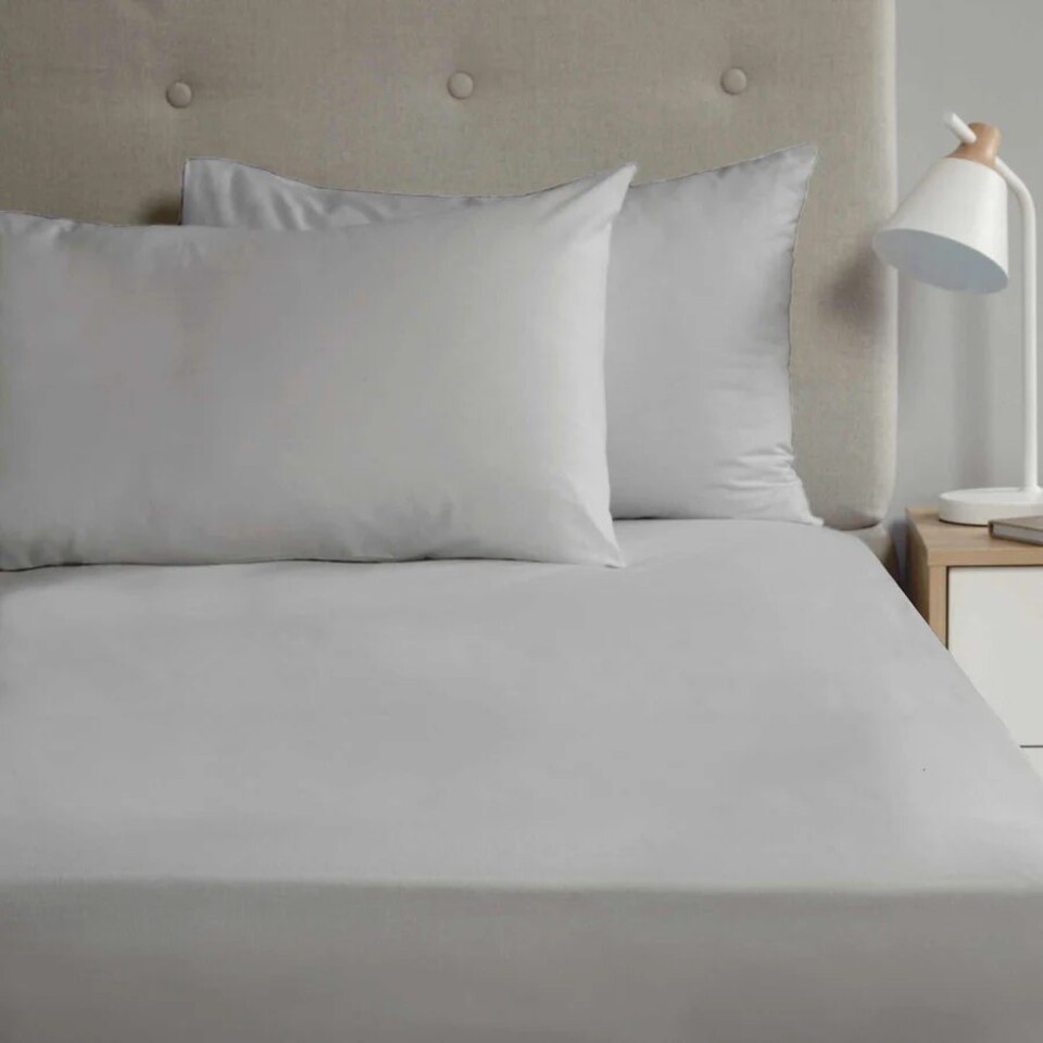 image 1 of Percale Housewife Pillowcase Pair Silver | Grey