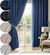 image 3 of Chenille Blackout Pencil Pleat Taped Top Curtains - 229cm x 229cm - Blue