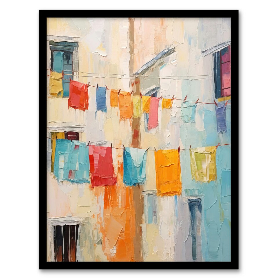 image 1 of Every Day Is Laundry Multicoloured Home Decor Black Framed Wall Art Print A4