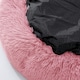 image 4 of Living and Home Calming Round Donut Plush Dog Cuddler Bed, 70cm, Pink | Pink | One Size