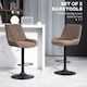 image 3 of HOMCOM Bar Stools Set of 2, Adjustable Bar Chairs 360 Degree Swivel Coffee