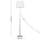 image 3 of ValueLights Charlie Chrome Floor Lamp White Taper Shade & Bulb 