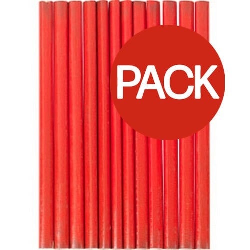 SupaTool Carpenters Pencils (Pack of 12) - Red - One Size