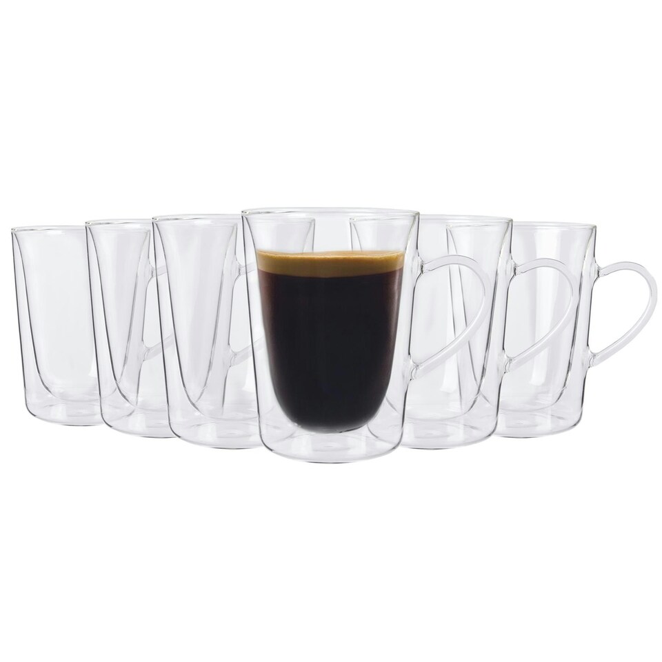 image 1 of Rink Drink Double Walled Coffee Glasses - 285ml - Pack of 6 Clear