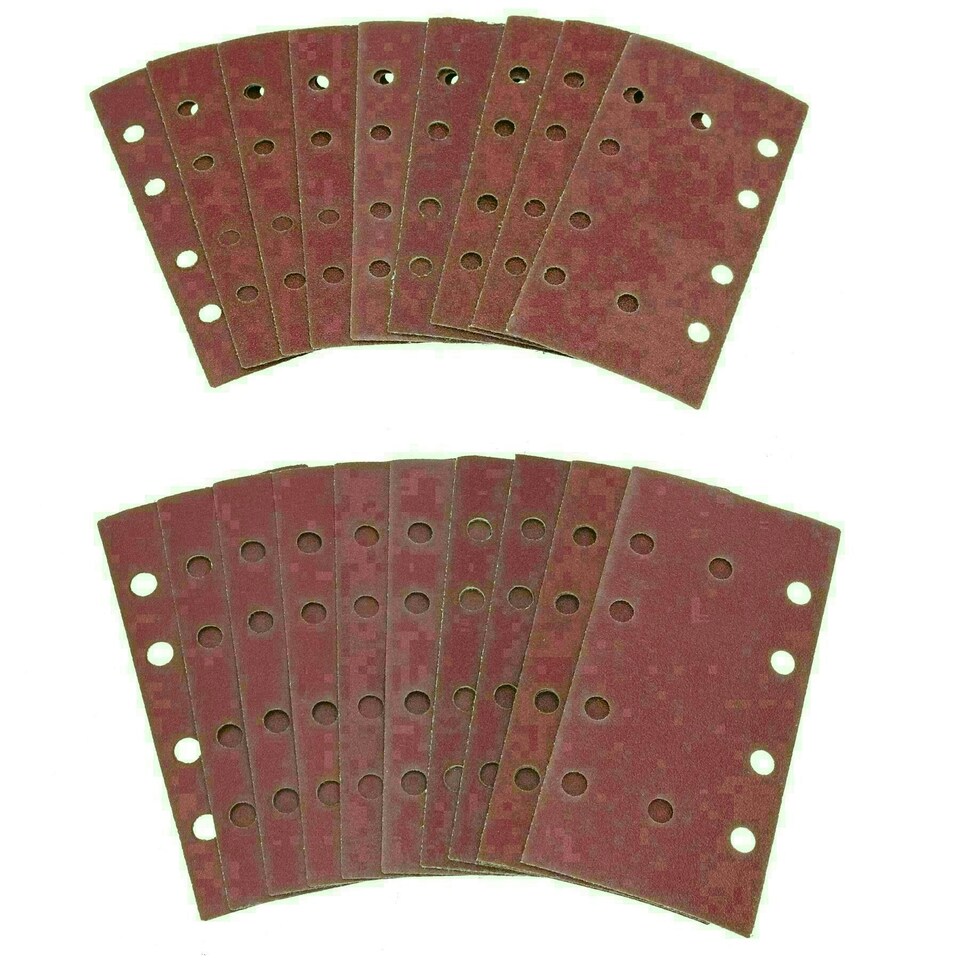 image 1 of Hook + Loop Mixed Grit Sanding Pads Sheets Sander sandpaper 40 - 120Grit 200pc