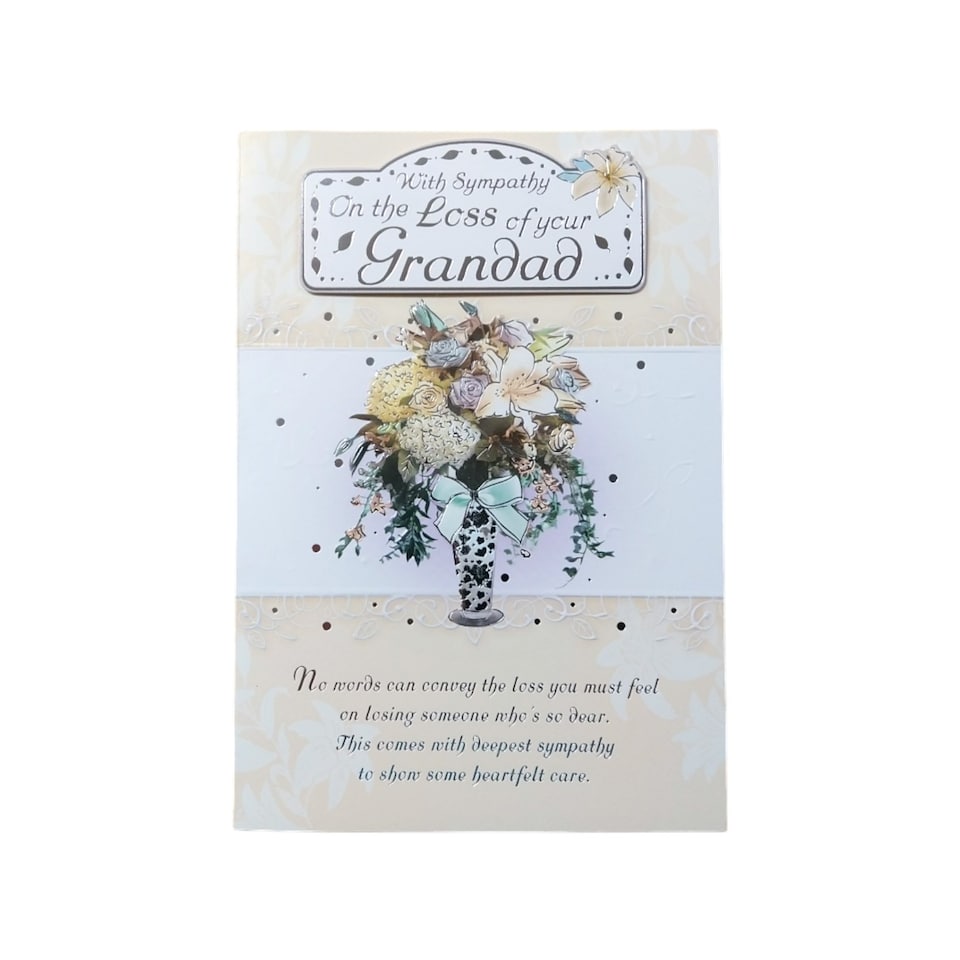 image 1 of With Sympathy On The Loss of Your Grandad Lily Flower Pot Design Card