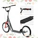 image 6 of HOMCOM 90-96cm Kids Kick Scooter w/ Adjustable Handlebar Inflatable Wheels Black