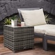 image 2 of Outsunny Side Table Furniture Tempered Glass Garden Patio Wicker