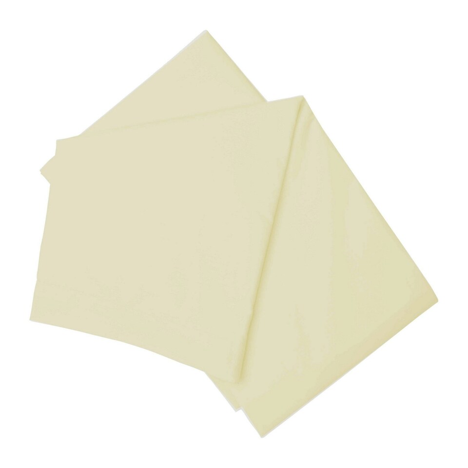 Belledorm 200 Thread Count Cotton Percale Flat Sheet - Ivory - Single