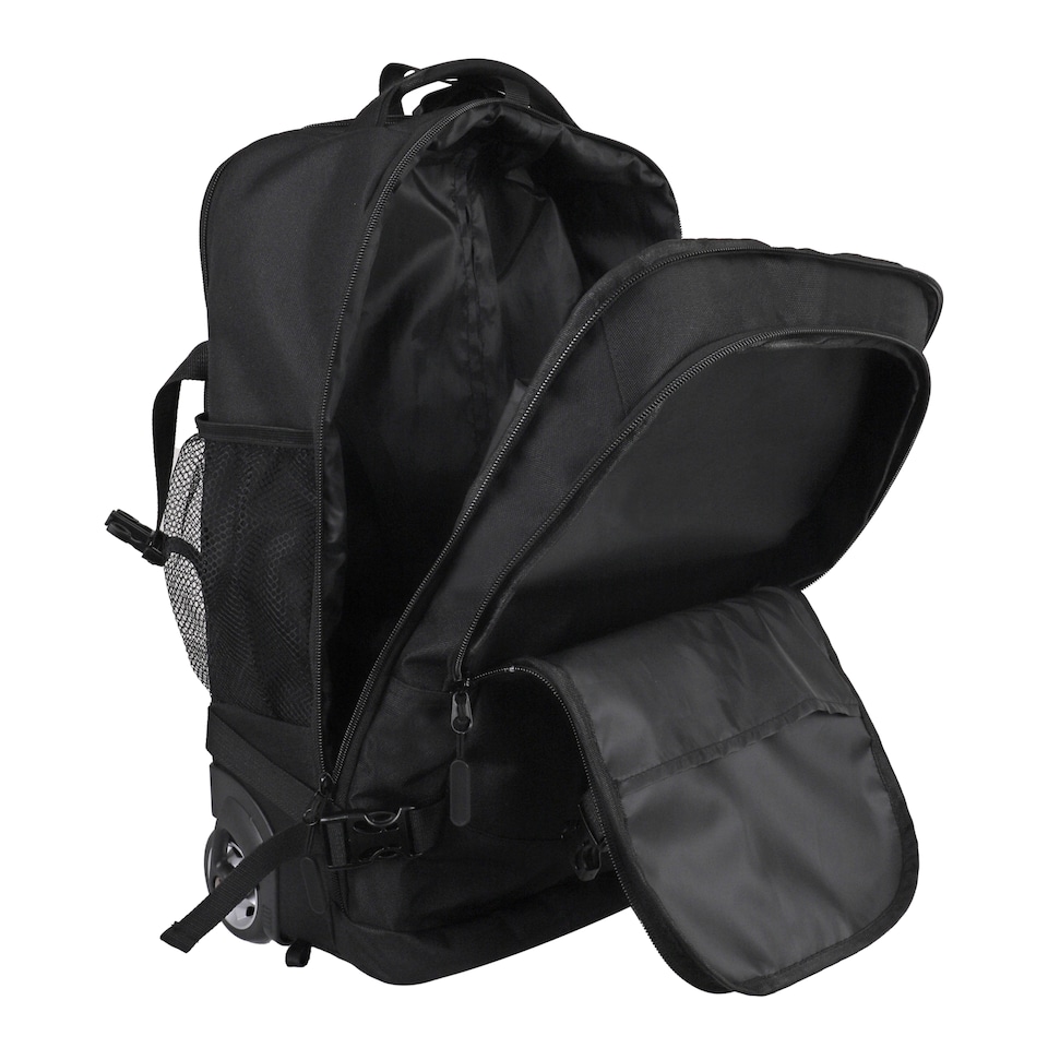 image 1 of Rolling Travel Backpack with Wheels – Lightweight Nylon Cabin Bag with Laptop