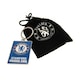 image 3 of Chelsea FC Stamford Bridge Crest Keyring - Blue/White/Silver - One Size