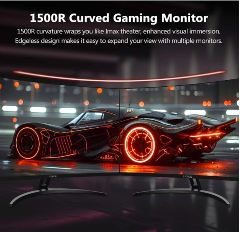image 1 of Z-Edge 32 Inch Curved Gaming Monitor 240Hz 1ms VA 1500R 1080P HDMI DP Black | 16:9 PC Monitor Full HD 1920x1080, 3500:1 Contrast, 120% sRGB, 280cd/m² Brightness, FreeSync, Crosshair, VESA Mountable