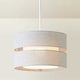 image 4 of ValueLights Sophia 2 Tier Grey Linen Drum Lamp Shade & Bulb | Grey