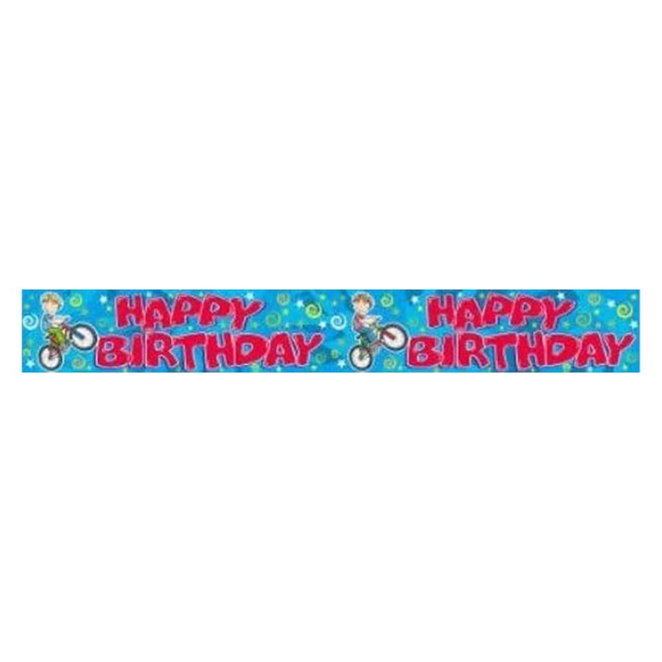 The Expressions Factory Football Happy Birthday Banner - Blue/Pink - One Size