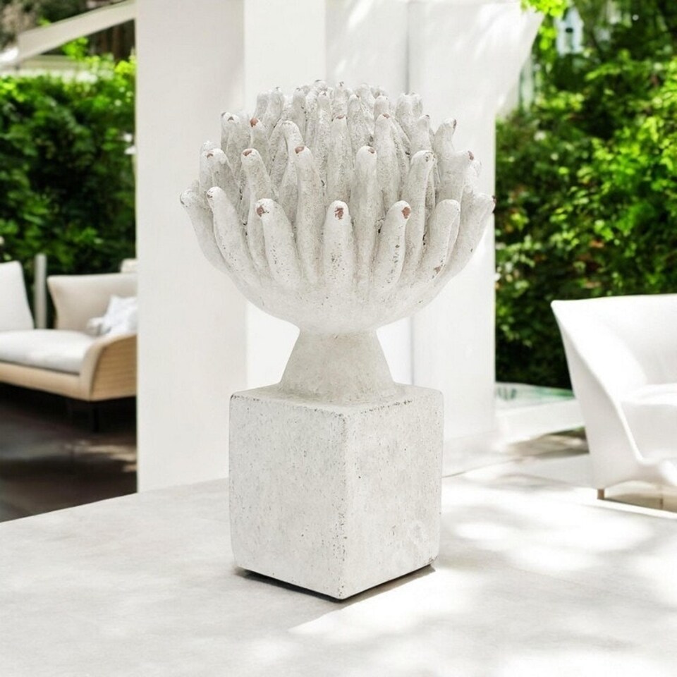 image 1 of Decorative Garden Flower Ornament - Resin - L17 x W17 x H27 cm