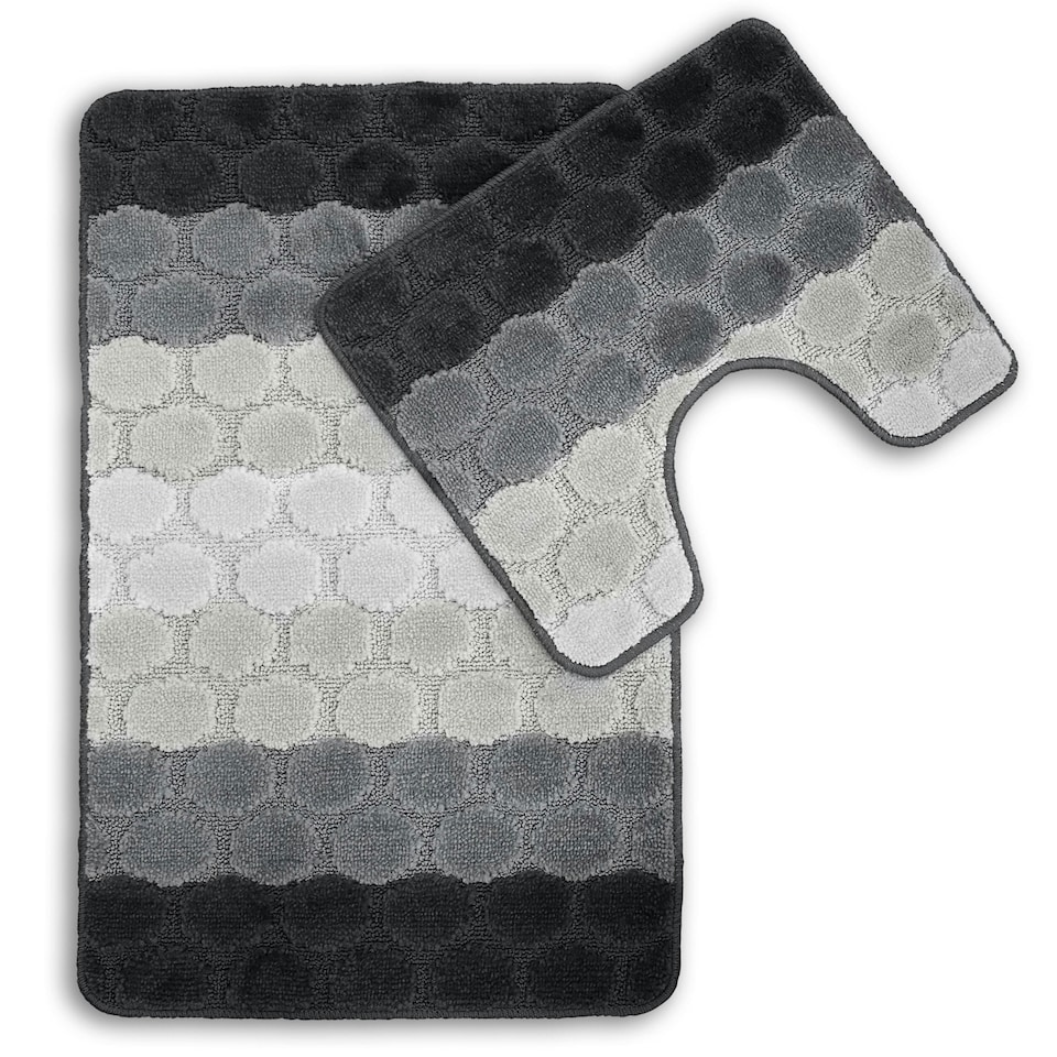 image 1 of Velosso Hex Stripe Bathmat Set Anti Slip Yellow