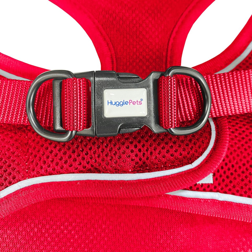 image 1 of HugglePets Step In Air Mesh Dog Harness Red | M