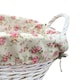 image 2 of White Finish Garden Rose Lined Wash Basket | Multi | Garden Rose