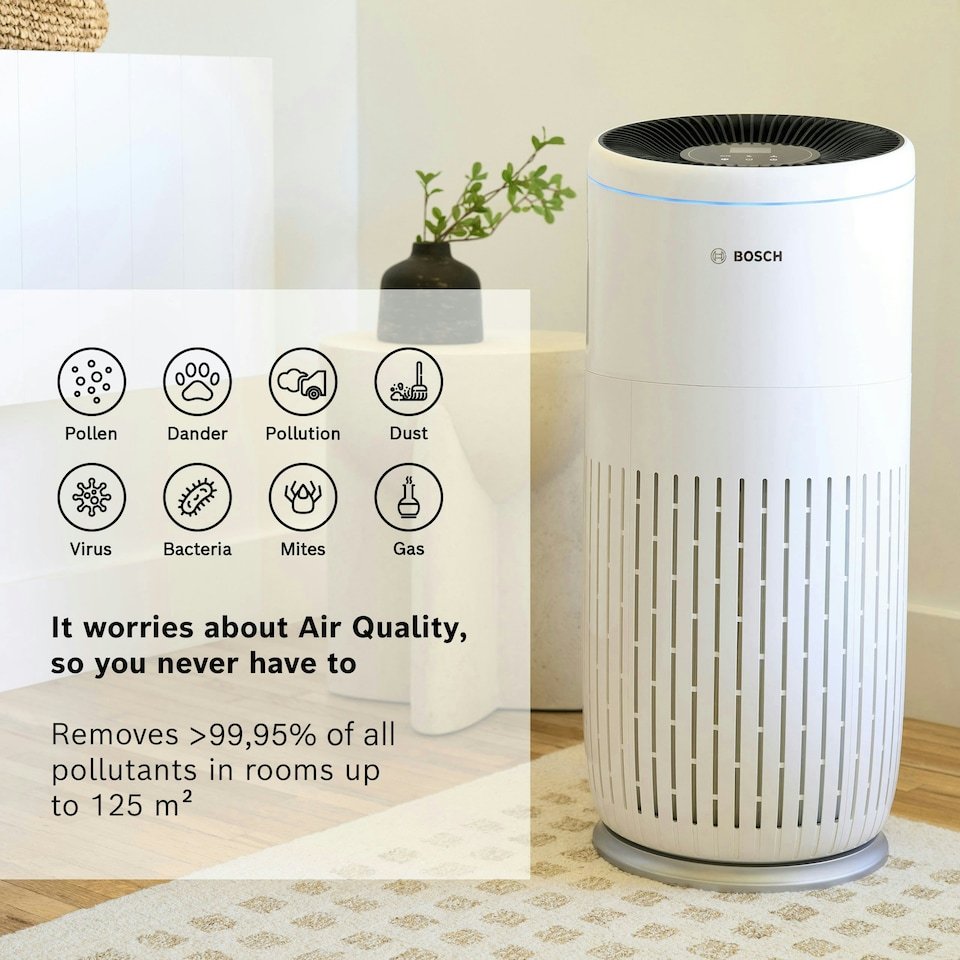 image 1 of Bosch Air 6000 Air Purifier for up to 125 m² - Removes efficiently Dirt with HEPA Filter, Smart Sensor, Quiet Mode - Suitable for Allergy Sufferers