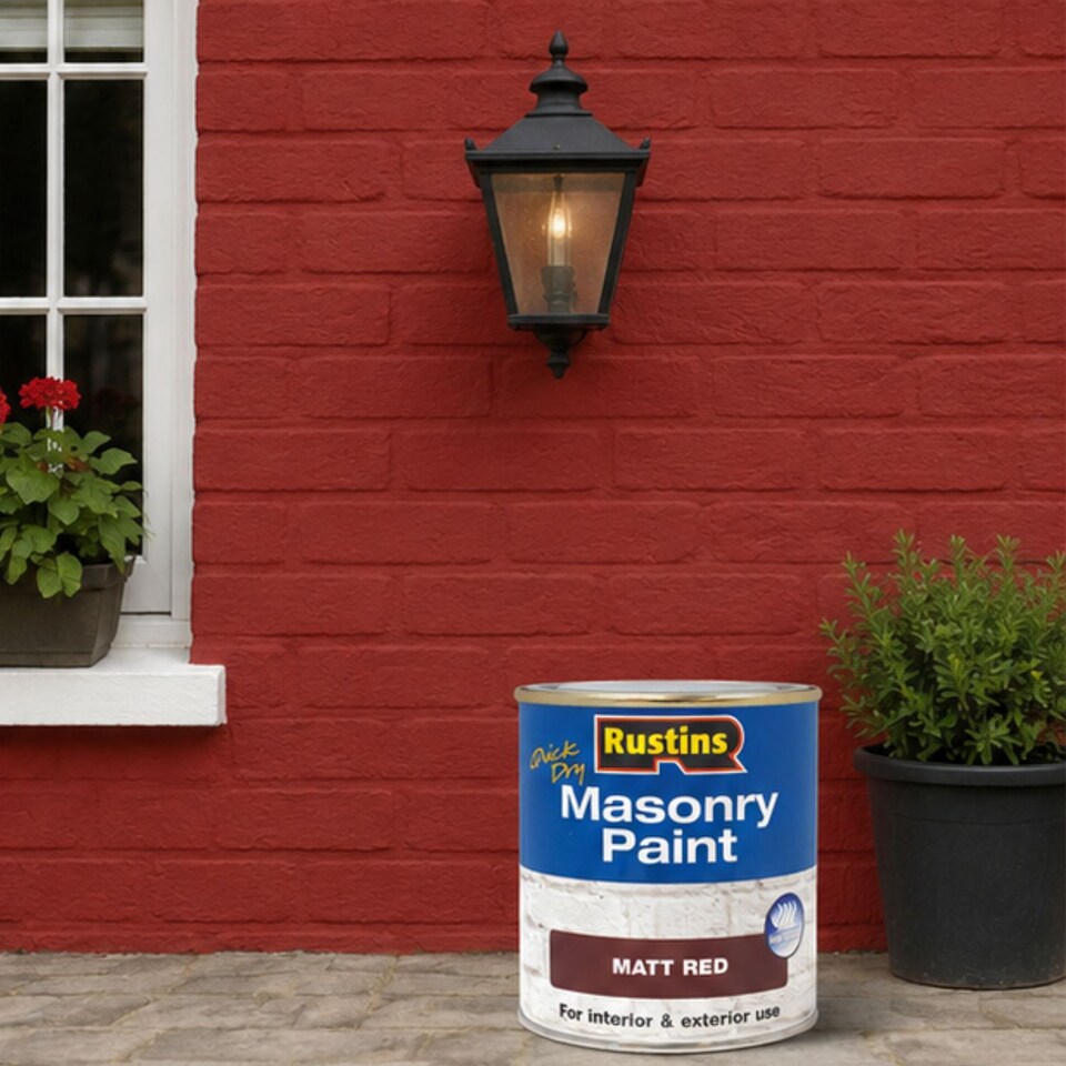 image 1 of Rustins Quick Dry Masonry Paint Matt Red 250ml