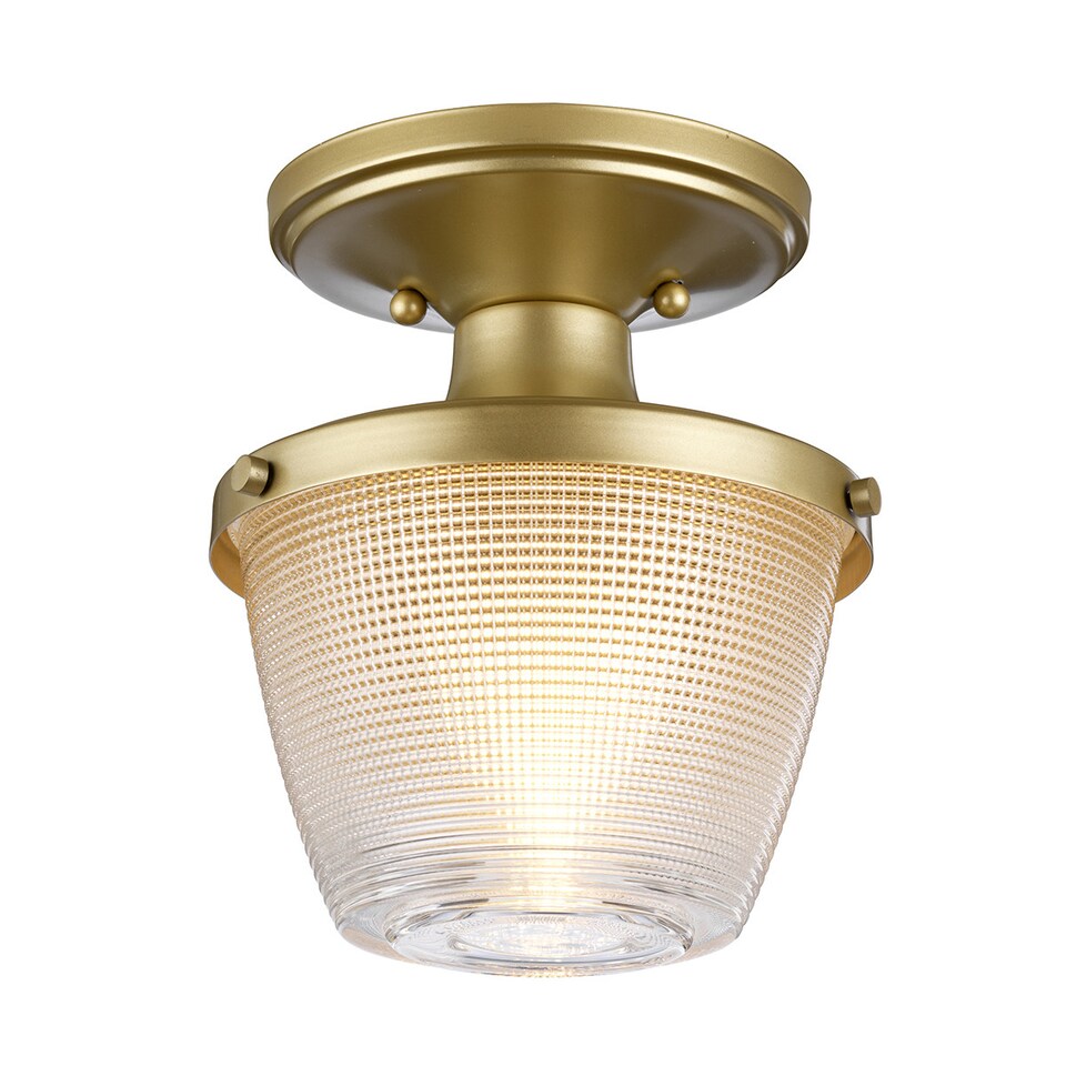 image 1 of Dublin 1 Light Semi-Flush Mount, Painted Natural Brass, IP44, E27