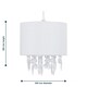 image 9 of Fiji - White Linen with Silver Fleck Detail Jewelled Pendant Shade White | Clear
