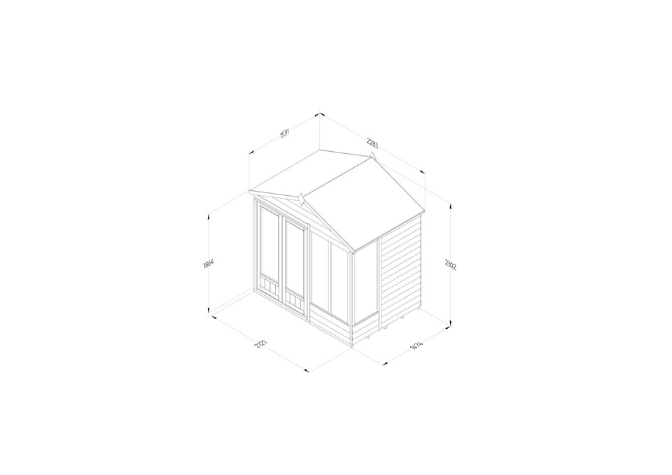image 1 of Forest Garden 4LIFE Apex Summerhouse 7x5 - Double Door - 4 Window