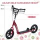 image 2 of HOMCOM Push Scooter, Teen Kids Scooter with 12" EVA Tyres, Red