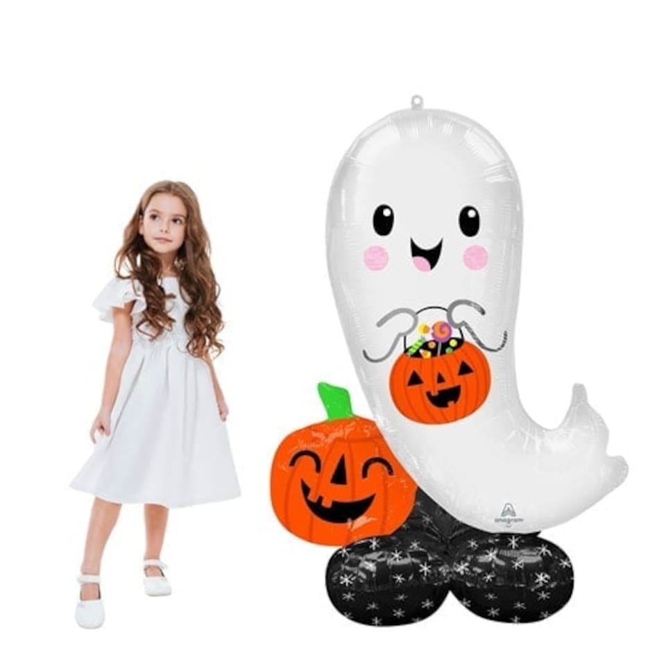 image 1 of Halloween Ghost Airloonz Air Fill Giant Foil Balloon 134cm / 53 in