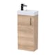 image 1 of Floor Standing Vanity Basin 400mm Bleached Oak & Matt Black Handle | Brown | Bleached Cuneo Oak | 781 x 400 x 222mm