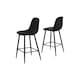 image 1 of Furniturebox Corona 2x Black Faux Leather Black Legs Bar Chair