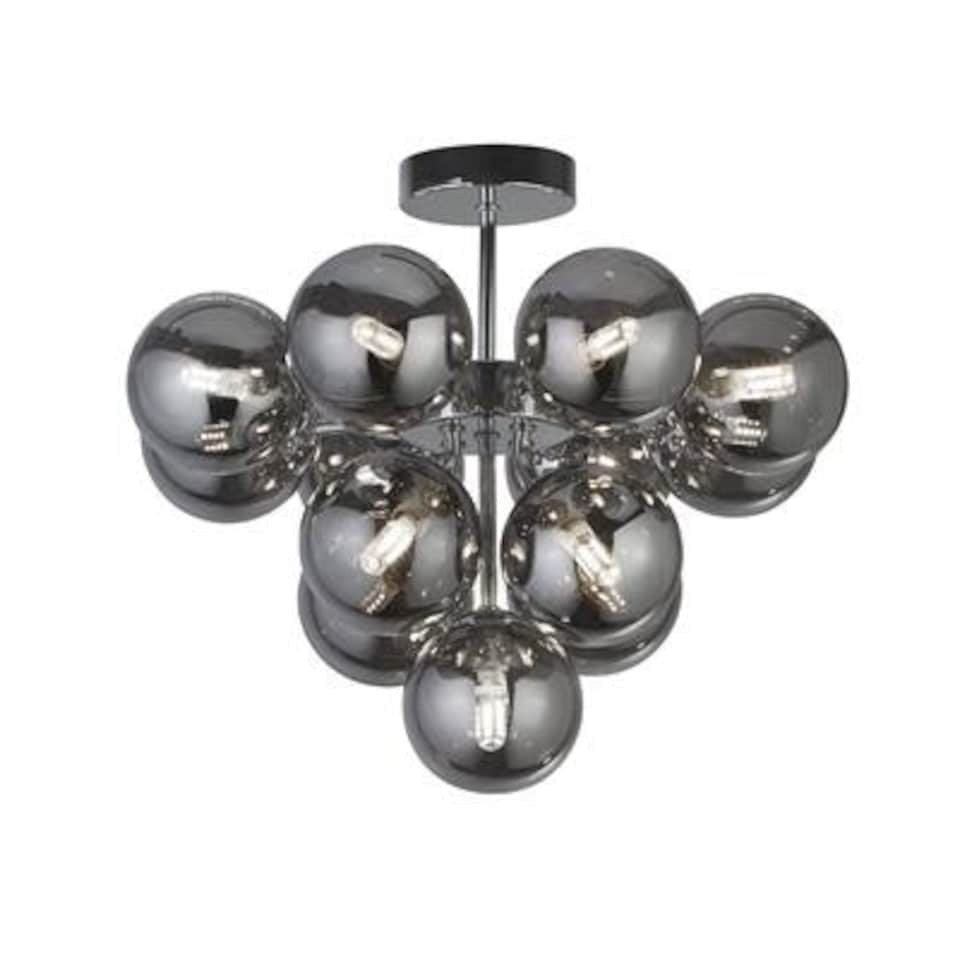 image 1 of CGC BUBBLE Chrome & Smoked Glass Ceiling Pendant Chrome
