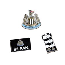 Newcastle United FC Badge Set (Pack of 3) | Black | Black/White/Blue/Gold | 1