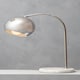 image 4 of Interiors by Premier Chrome Finish Table Lamp With White Base Silver