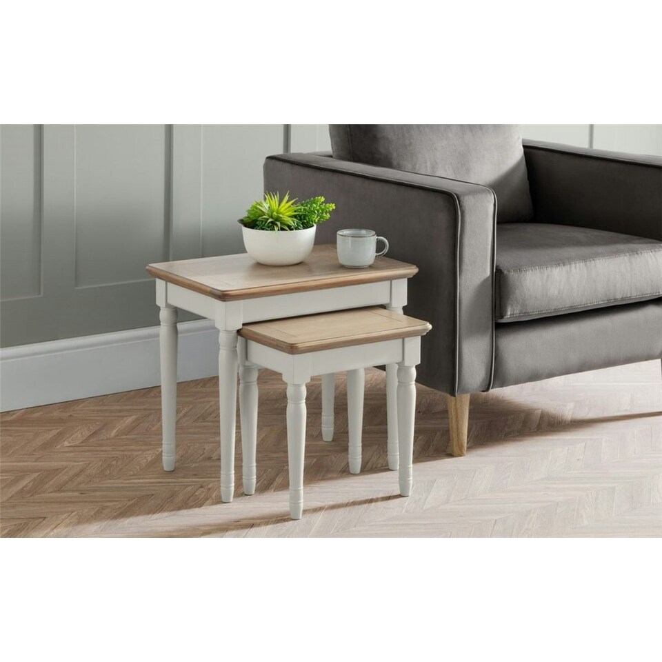 image 1 of Premium Grey Lacquered Nest of Tables | Grey | Grey