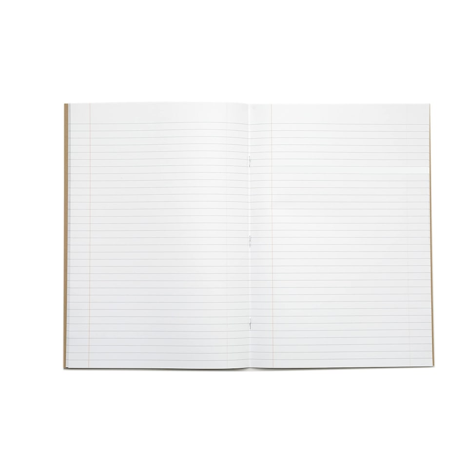 image 1 of Rhino 80 Page 8mm Lined with Margin Exercise Book Buff A4 50 Pack