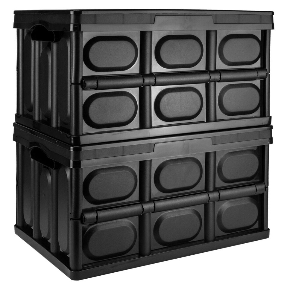 image 1 of TekBox 30L Black Folding Storage Box - Set of 2 Boxes
