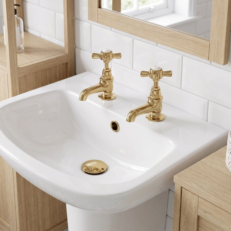 image 1 of Balterley Traditional Bathroom Crosshead Basin Pillar Taps