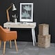 image 4 of Neptun 3 Drawer Desk in White with 3 Oak Drawers