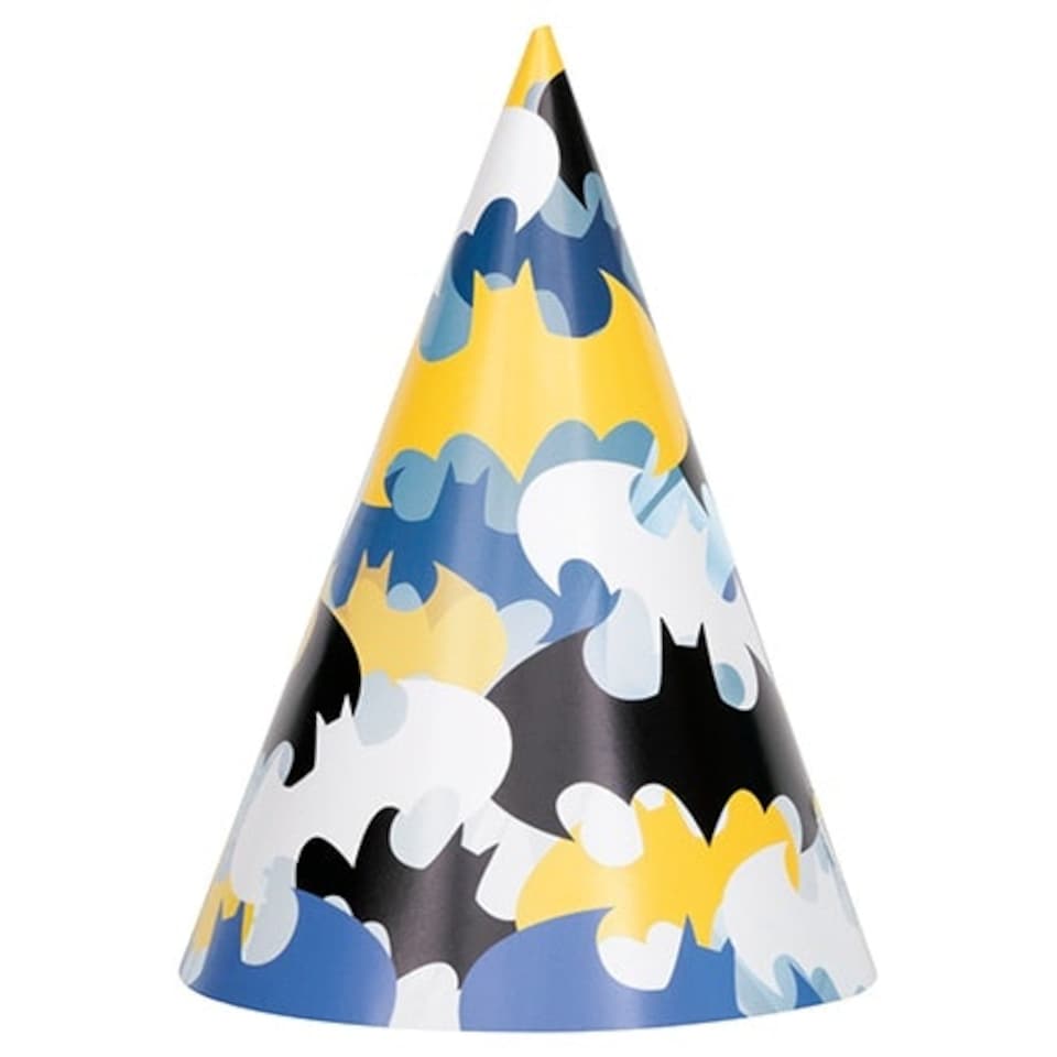 Batman Party Cone Hats - Pack of 8