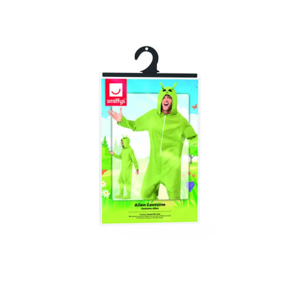image 1 of Alien Green All In One Fancy Dress Costume Unisex Adult Large